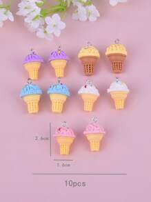 10 cái / bộ Mặt dây chuyền DIY làm kem bằng nhựa - Nhiều màu - Xem 3