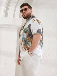 EASEVO Men Plus Tropical Print Shirt - Multicolor - View 3