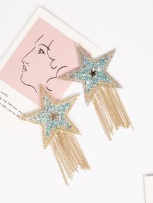 Talla grande 1 par Cubierta de pezón con diamante de imitación en forma de estrella - Multicolor - Ver 2