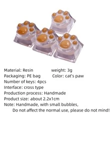 4入組爪裝飾機械鍵盤鍵帽 - 彩色 - 查看 3