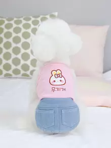 1 chiếc váy thú cưng in hình thỏ hoạt hình - Nhiều màu - Xem 1