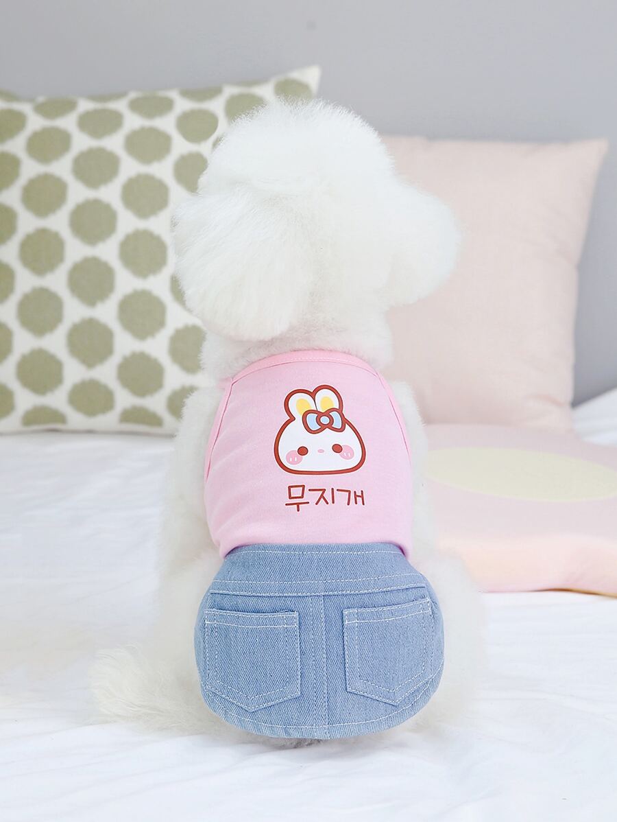 1 chiếc váy thú cưng in hình thỏ hoạt hình - Nhiều màu - Xem 1