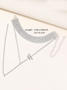 1pc Rhinestone Decor Y Lariat Necklace Copper Jewelry