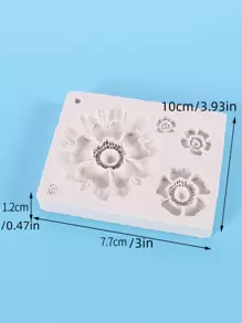 1入組花朵形狀DIY矽膠模具 - 淺灰色 - 查看 3