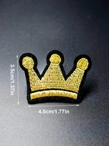 1pc Crown Shaped DIY Iron-on Patch - Gold - View 5