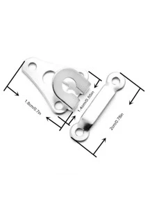 5 Pairs Waistband Hook & Eye Closures For Trousers - Silver - View 2