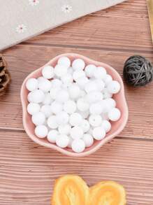 100pcs/set Silicone Beads, 12mm Silicone Beads Bulk Round White Silicone Beads For Keychain Making Loose Silicone Beads Rubber Focal Silicone Beads For Pens Necklace Bracelet Lanyard Making (White) - White - View 1