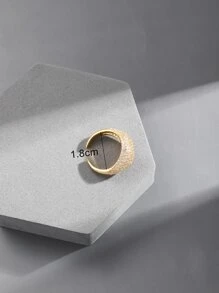 方晶鋯石裝飾戒指 - 金黃色 - 查看 5