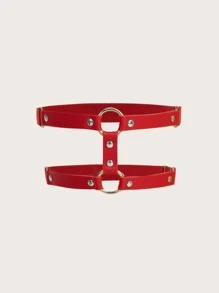 Liguero a la cintura con diseño de tachuela - Rojo - Ver 1