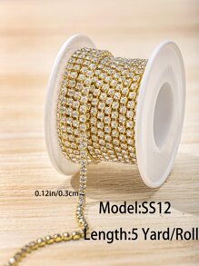 1入組爪水鑽水晶流蘇DIY衣服耳環配件珠子鑽石水鑽鏈條 - 金色 - 查看 5