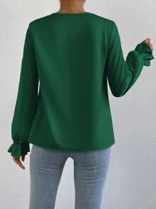 Chiquease Damskie Bluzki Zmarszczony Drapowany Prosty Elegancki