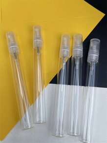 Botellas de Spray de vidrio vacías para Perfume, 5 piezas, 10ml, botella de Spray de pluma de vidrio transparente, envases cosméticos de estilo europeo, botella de Spray de viaje - transparente - Ver 3