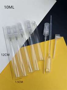 Botellas de Spray de vidrio vacías para Perfume, 5 piezas, 10ml, botella de Spray de pluma de vidrio transparente, envases cosméticos de estilo europeo, botella de Spray de viaje - transparente - Ver 4