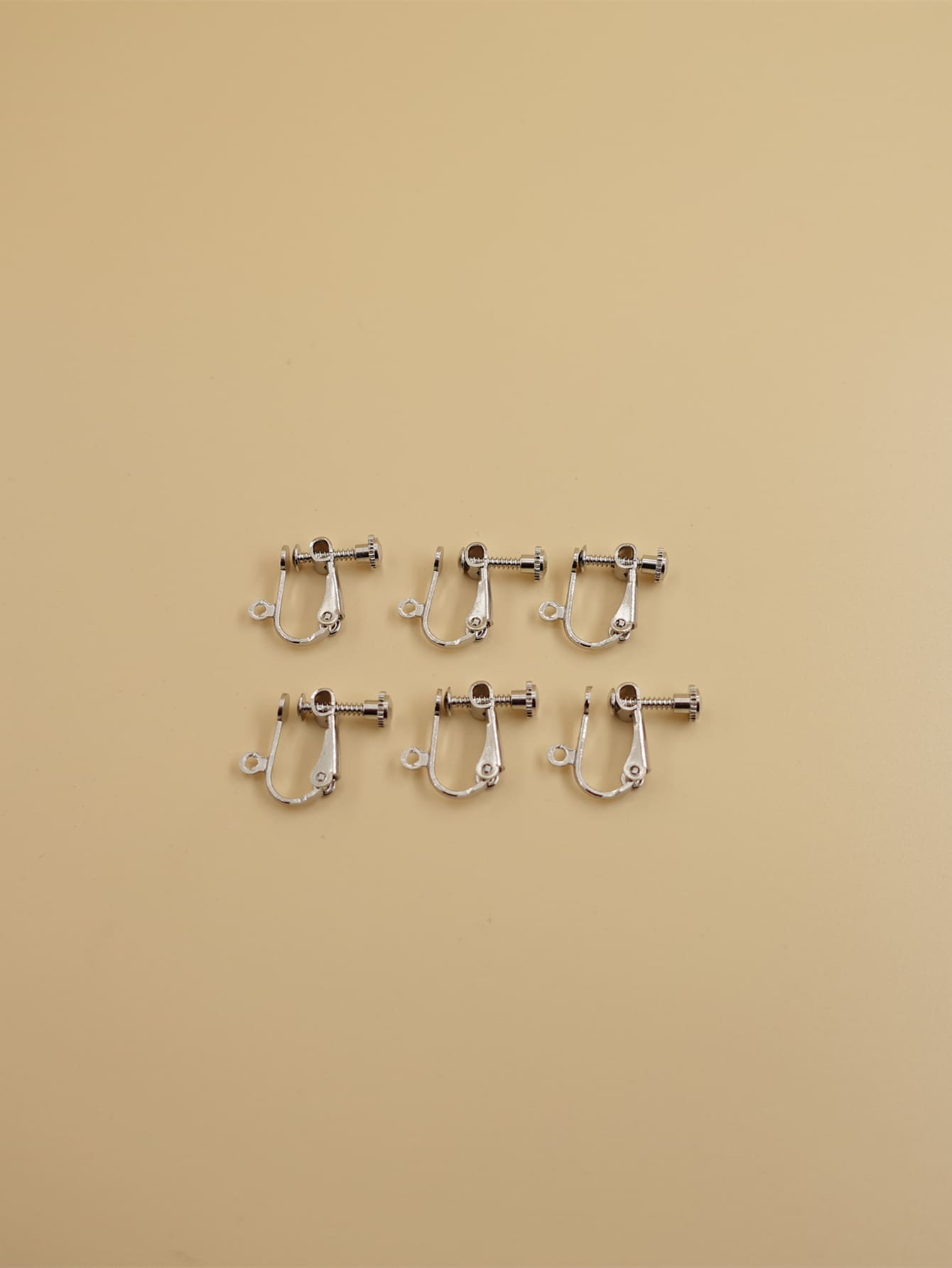 6入組/套極簡DIY耳環配件 - 銀色 - 查看 1