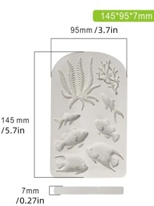 1pc Fish Design DIY Silicone Mold - Light Grey - View 2