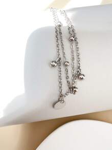 Pulsera con diseño de disco - Plateado - Ver 2