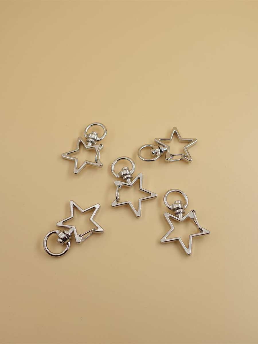 5入組/套星星DIY小龍蝦扣 - 銀色 - 查看 1