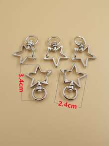 5入組/套星星DIY小龍蝦扣 - 銀色 - 查看 3
