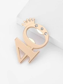 1pc Zinc Alloy Corkscrew, Creative Rhinestone Decor Number Design Beer Opener For Home, Bar - Gold - View 3