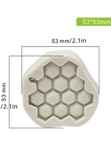 1pc Honeycomb Design DIY Silicone Mold - Light Grey - View 2