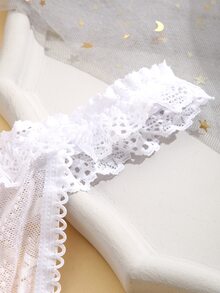 FINETOO Polka Dot Bow Decor Thong - White - View 3