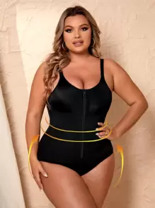 Body fajas con cremallera delantera - Negro - Ver 1