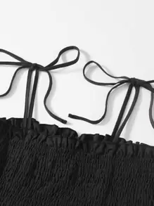 Trelyra 肩部打結荷葉邊吊帶上衣