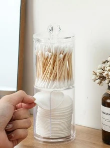 1 件塑料化妆盒，现代二合一盒，适合家居、度假海滩、浴室收藏、卧室收藏，大容量 - 無色 - 查看 1