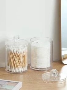 1 件塑料化妆盒，现代二合一盒，适合家居、度假海滩、浴室收藏、卧室收藏，大容量 - 無色 - 查看 2