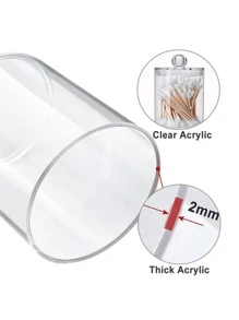 1 件塑料化妆盒，现代二合一盒，适合家居、度假海滩、浴室收藏、卧室收藏，大容量 - 無色 - 查看 3