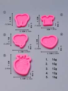 Set de 5 moldes de silicona minimalistas, prácticos y multiusos para la serie de lactancia materna para manualidades DIY