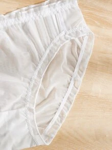 Plus 3pack Frill Trim Mesh Panty - Multicolor - View 4