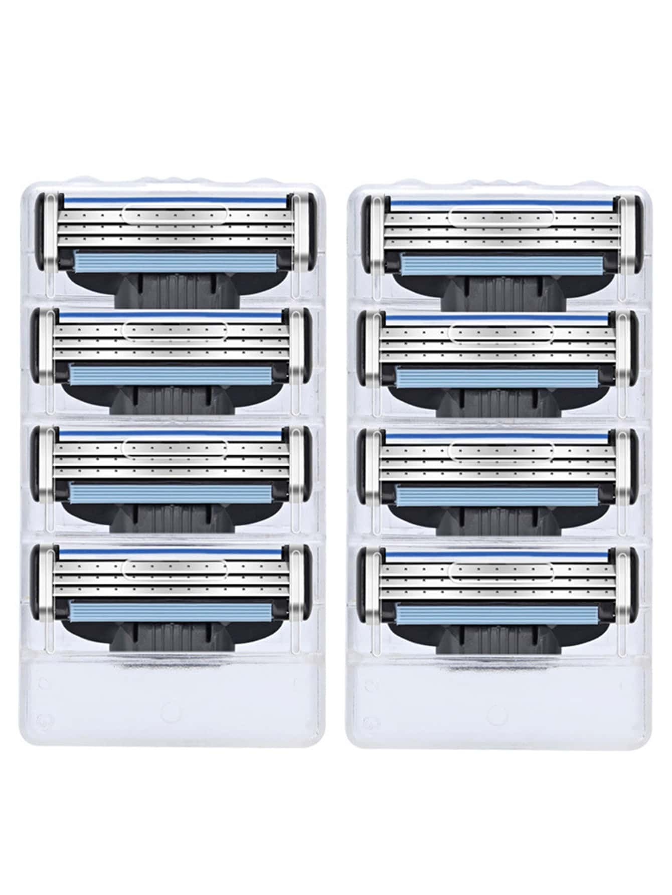 8 piezas Hombres Cabezal de repuesto Maquinilla de afeitar barba - Multicolor - Ver 1