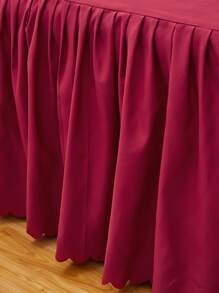 1入組素色紅色床裙現代織物荷葉邊裝飾床上用品床裙四季皆宜 - 玫瑰紅 - 查看 4