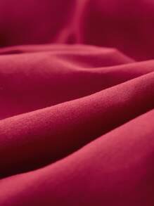 1入組素色紅色床裙現代織物荷葉邊裝飾床上用品床裙四季皆宜 - 玫瑰紅 - 查看 3