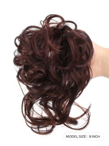 Short Curly Synthetic Hair Updo - Brown - View 2