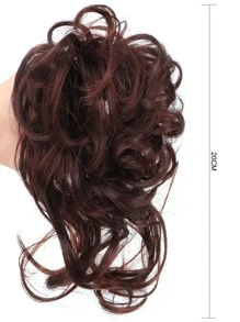 Short Curly Synthetic Hair Updo - Brown - View 4