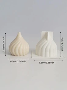 1pc Onion Shaped Candle Silicone Mold, White Creative Silicone Mold For DIY Craft - White - View 2