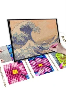 Mô hình sóng Tự làm bức tranh kim cương không có khung - Nhiều màu - Xem 3