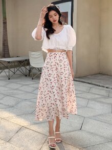 DAZY Váy nữ Dây kéo Họa tiết hoa Boho - Hồng - Xem 3