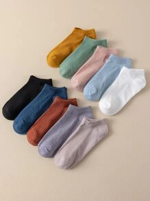 10pairs Solid Ankle Socks - Multicolor - View 2