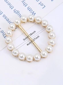 1pc Multifunction Pearl Waist Buckle, Round Clothes Adjustment Buckle For Household - Multicolor - View 2