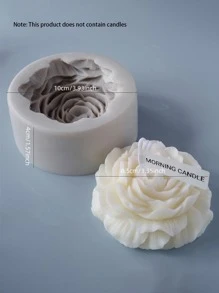 1pc Flower Candle Silicone Mold, Simple Flower Design DIY Silicone Mold For DIY - Grey - View 2