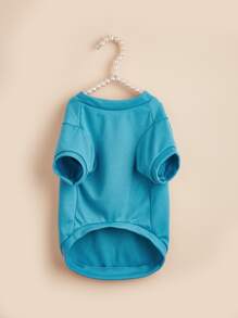 1pc Letter Graphic Pet Tee - Blue - View 3