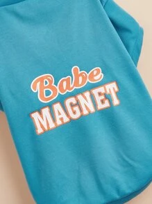 1pc Letter Graphic Pet Tee - Blue - View 5