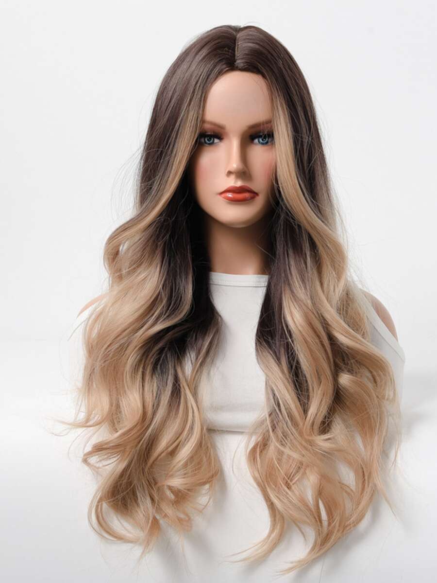 Long Curly Synthetic Wig - Multicolor - View 1