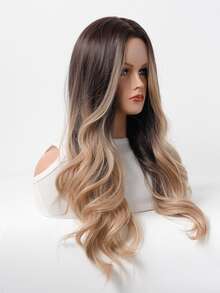 Long Curly Synthetic Wig - Multicolor - View 3