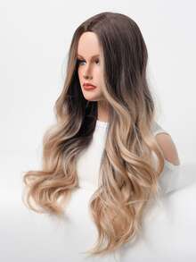 Long Curly Synthetic Wig - Multicolor - View 4