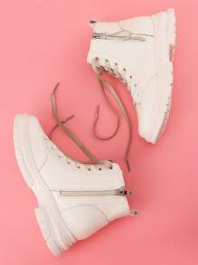 1對漸層鞋帶滌綸運動鞋可愛配件 - 卡其色 - 查看 3