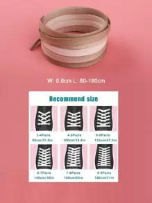 1對漸層鞋帶滌綸運動鞋可愛配件 - 卡其色 - 查看 5